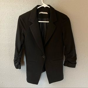 Black one button blazer - S